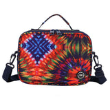 Navy/Red Tie Dye Classic Lunch Bag With Shoulder Strap