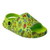 Open Toe Neon Green Football Slides
