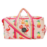 Peachy Flamingos Weekender Duffel Bag