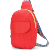 Flame Red Sling Locked Pocket Crossbody Bag