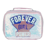 Sequin White/Peach Lunch Bag