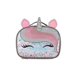unicorn lashes glitter pocket pink Sequin Lunch bag