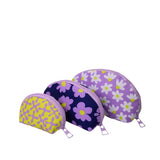 Lilac & Yellow Round Make Up Sets Makeup Bag