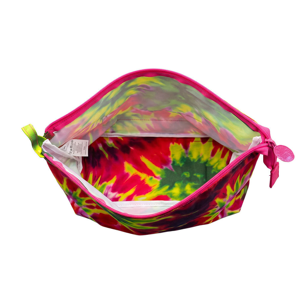 Pistachio & Fuschia Tie Dye Medium Pouch