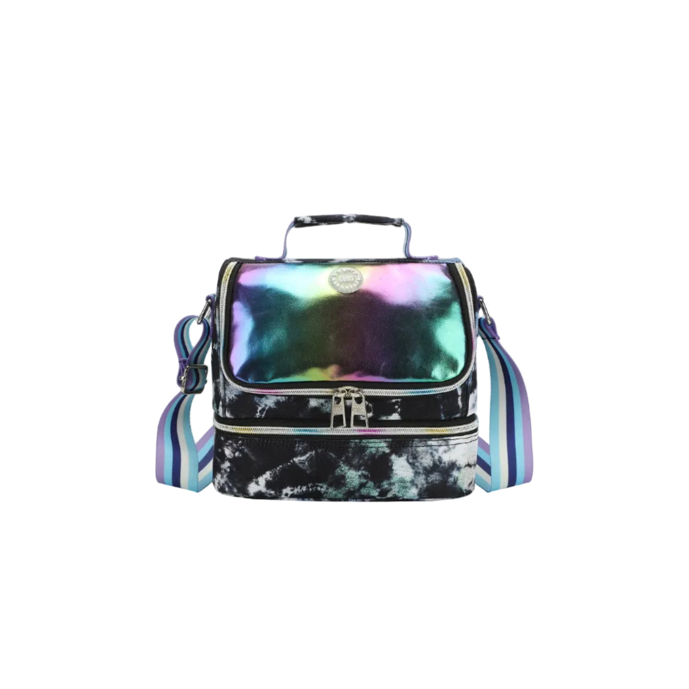 Inky Black tie dye High School Lunch Bag