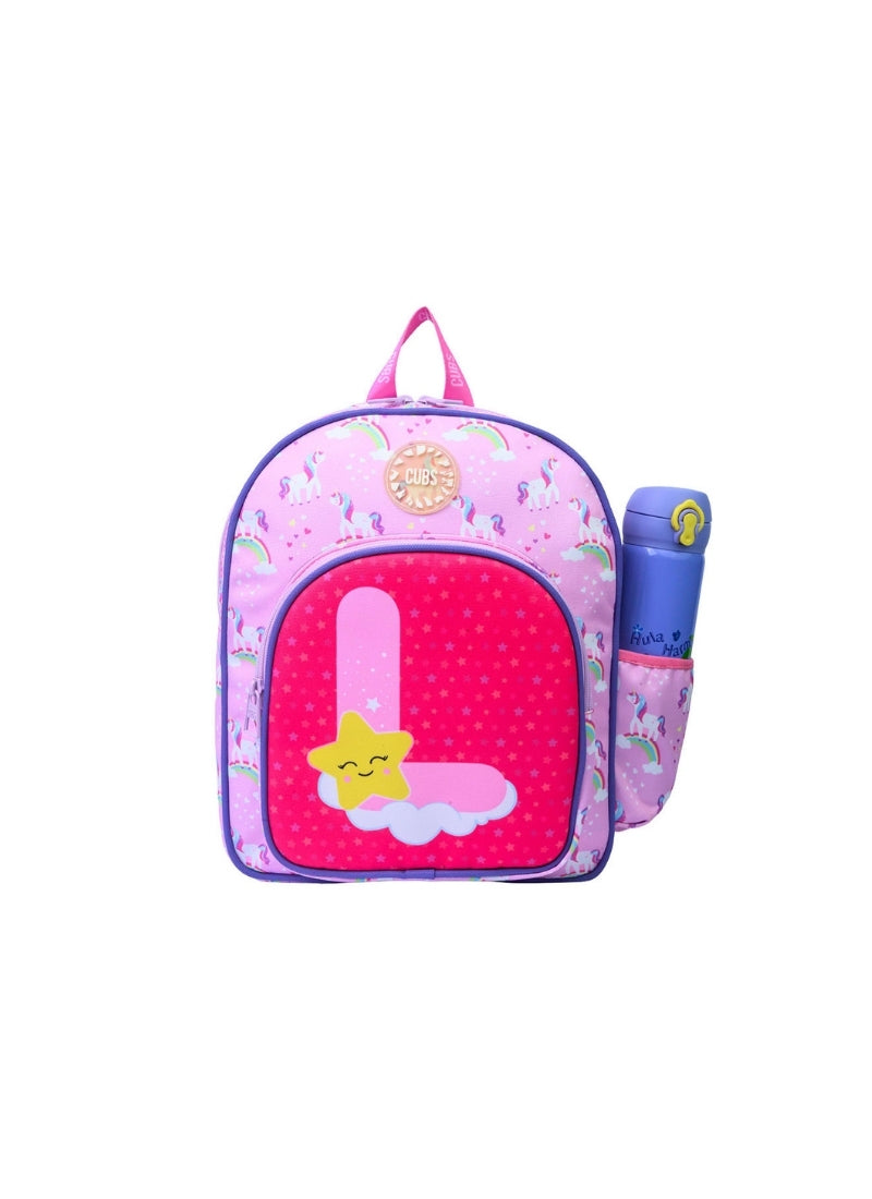 Pink Unicorn Letter L backpack Nursery