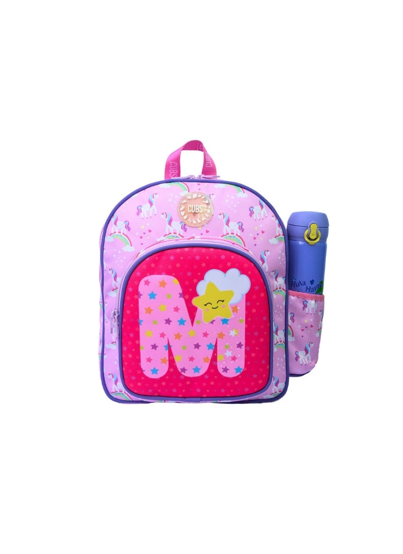 Pink Unicorn Letter M backpack Nursery