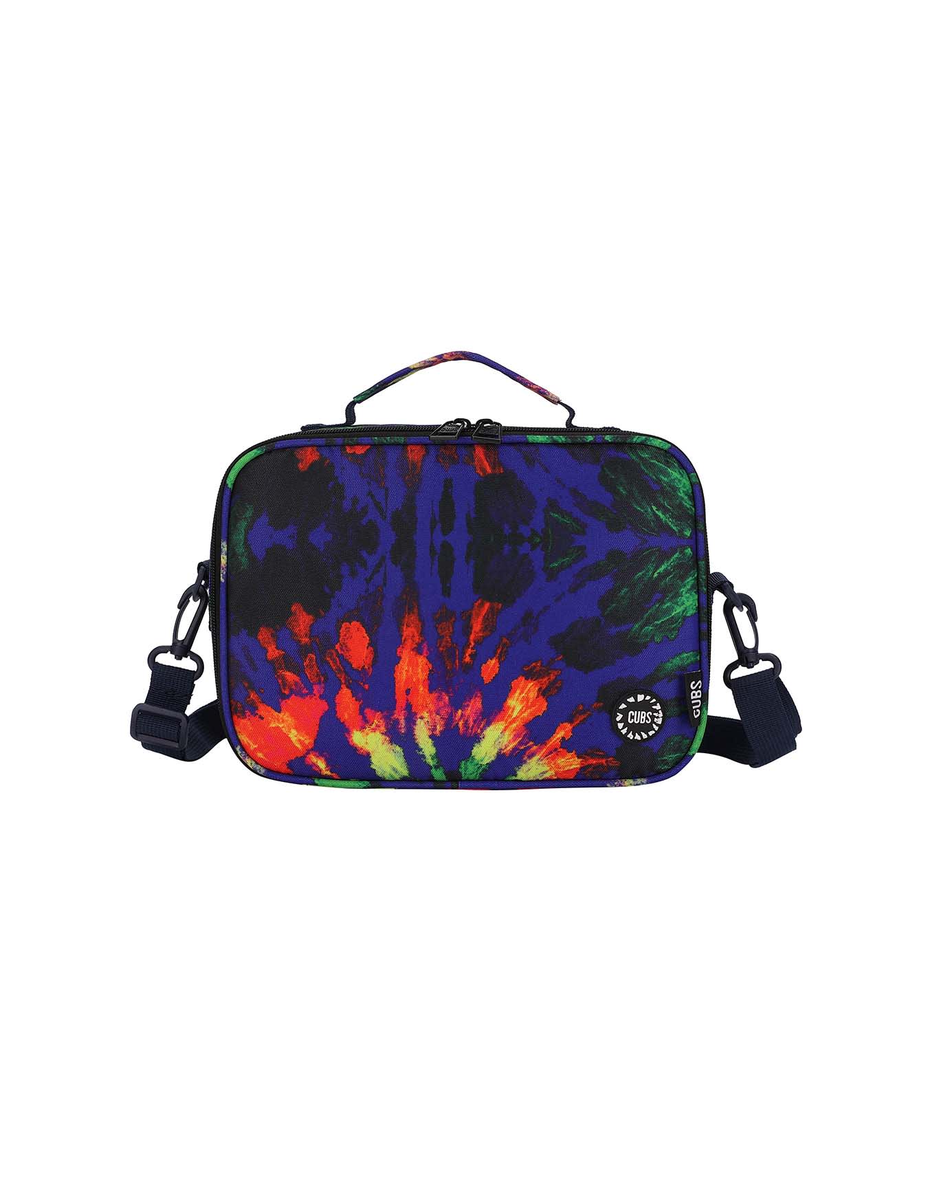 Red/Black Tie Dye Classic Lunch Bag With Shoulder Strap