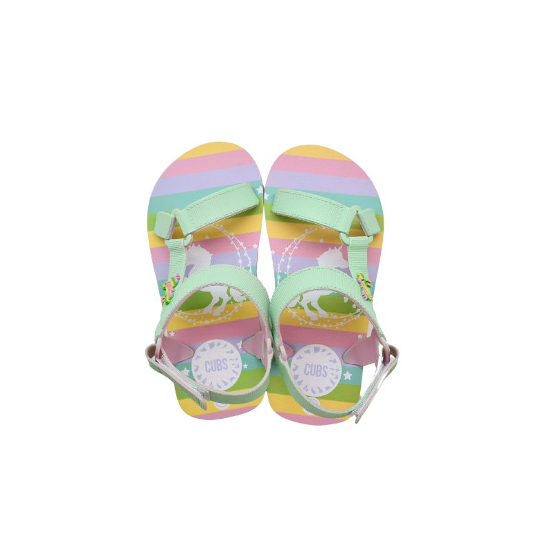 Rainbow Unicorn Mint Girls Sling CUBS Sandal
