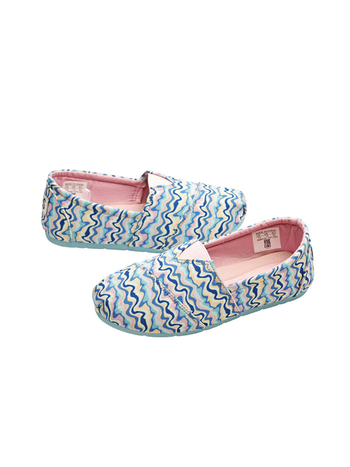 Blue &amp; Pink Waves Slip-on Espadrilles