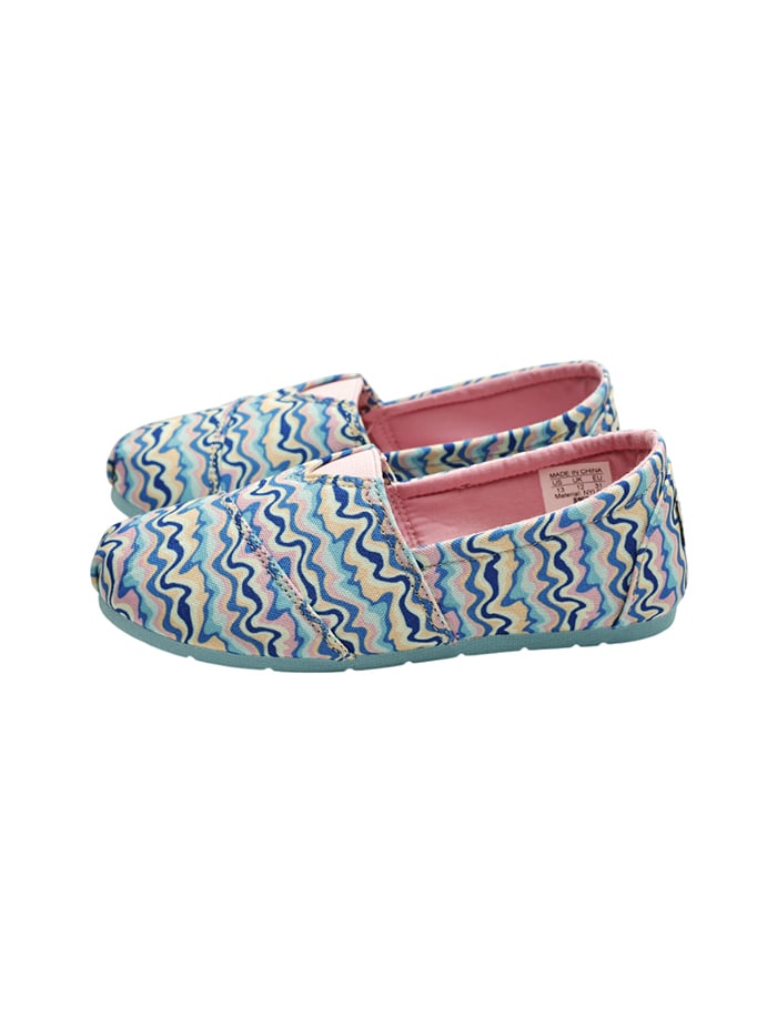 Blue &amp; Pink Waves Slip-on Espadrilles