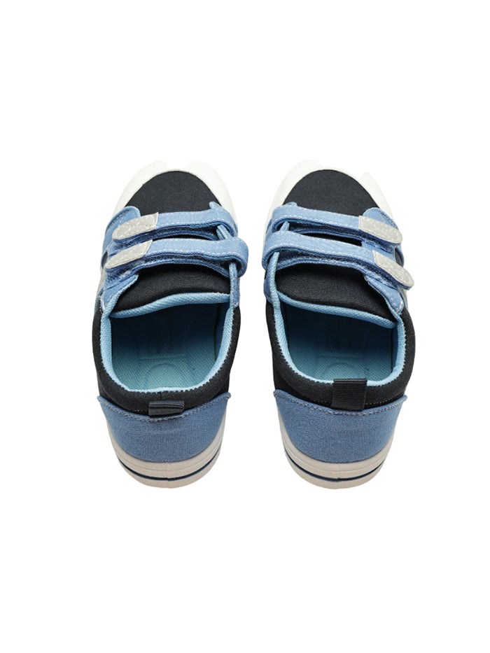 Navy &amp; Baby Blue Jeans Double Strap Sneaker