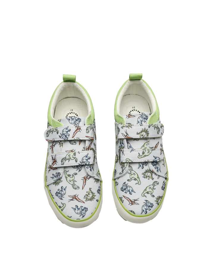 Grey Dinos Double Strap Sneaker