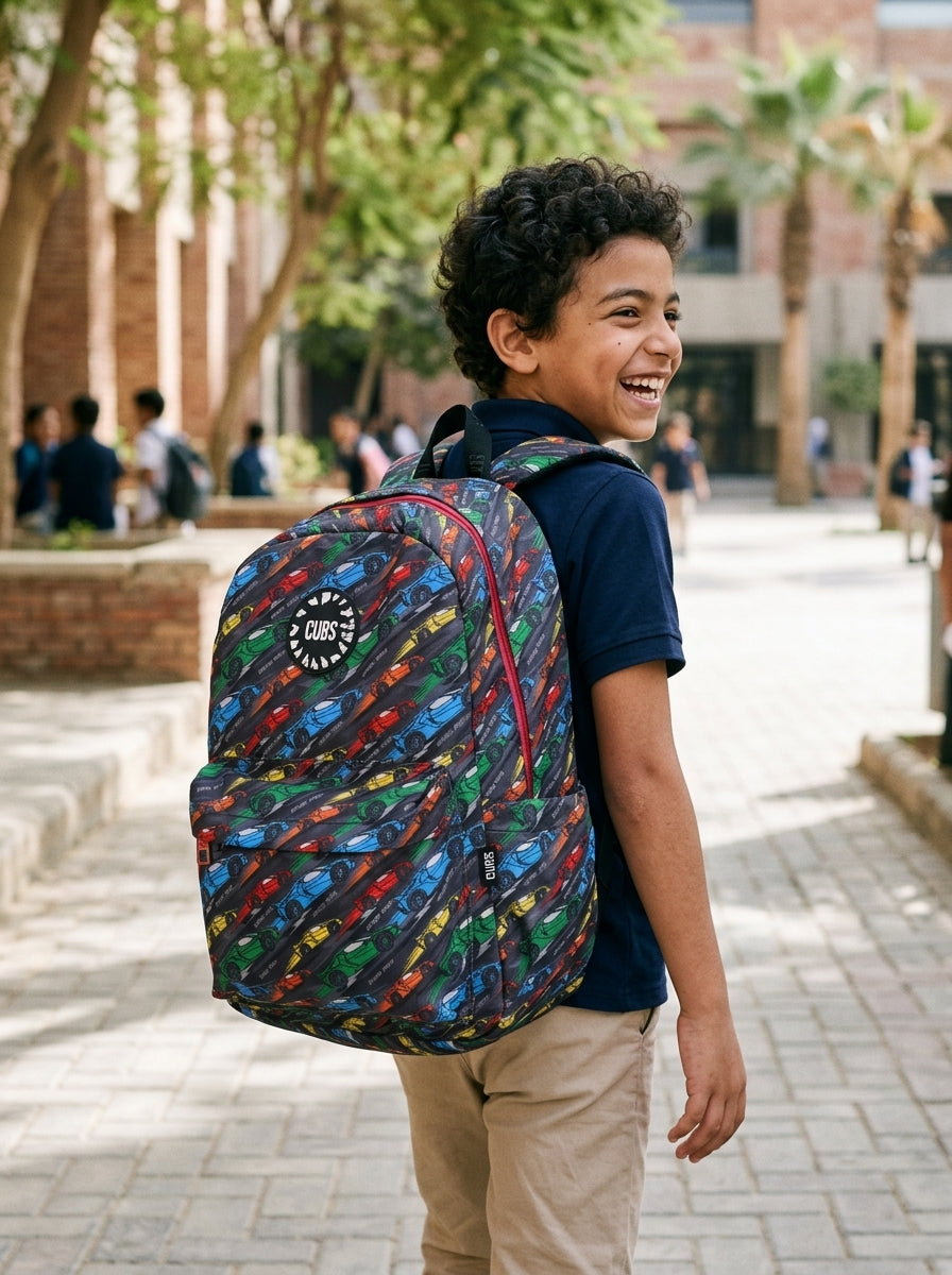 Racing Cars Junior Student Backpack