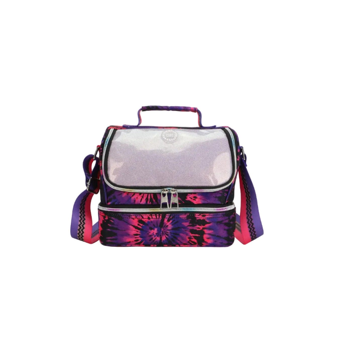 Black and Purple tie dye High School Lunch Bag