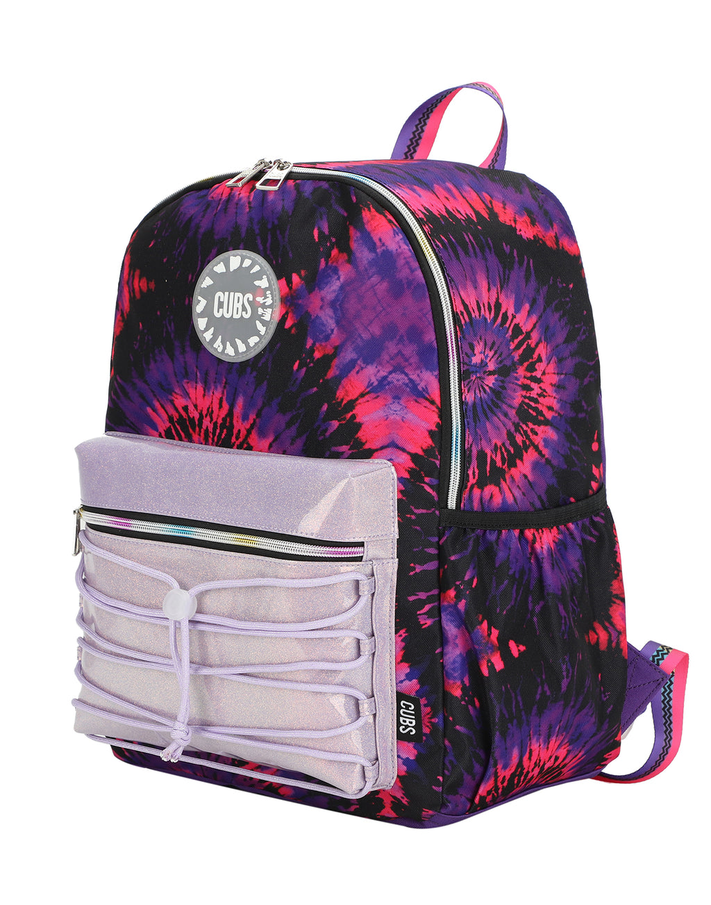 Black and Purple tie dye High School Backpack