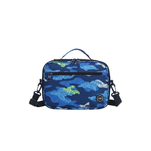 Camouflage Blue cross body lunch bag