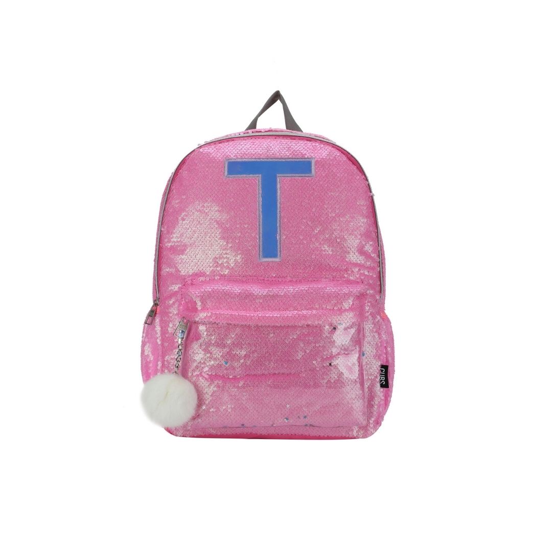 Pink Sequin with Letter T
