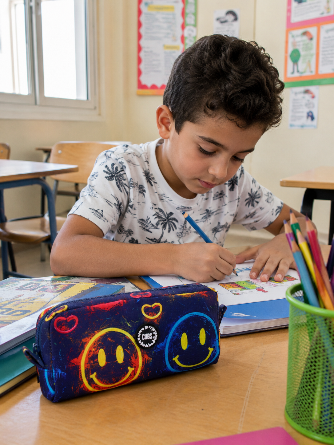 Neon Smiles Junior Student Pencil Case