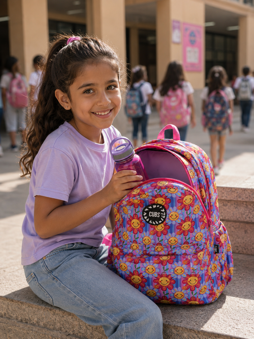 Purple Sunflowers Junior Student Backpack