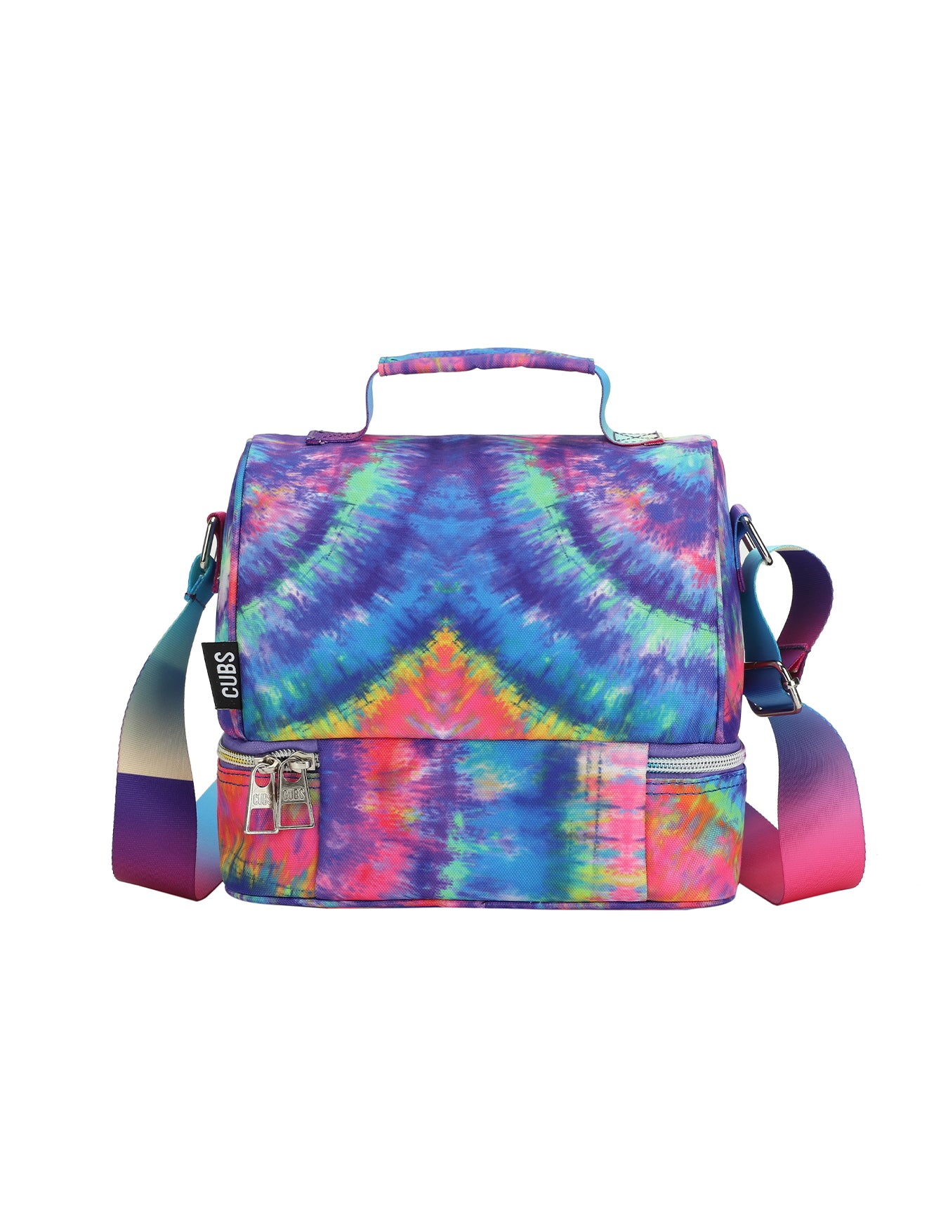 Blue and Purple tie dye High School Lunch Bag