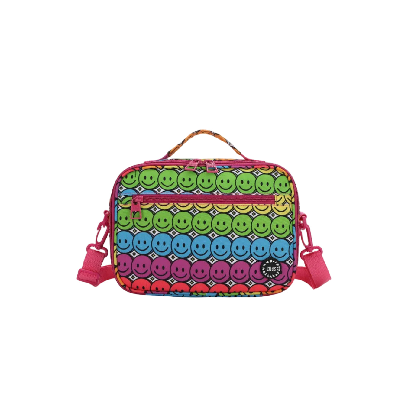 Rainbow Smiles cross body lunch bag