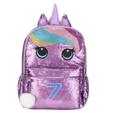 Cute Purple Unicorn Sequin Backpack Z