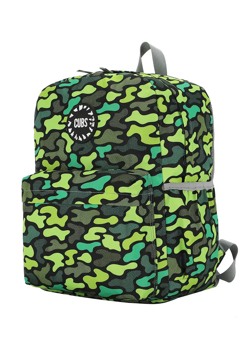 Neon Green Camo Junior Student Backpack