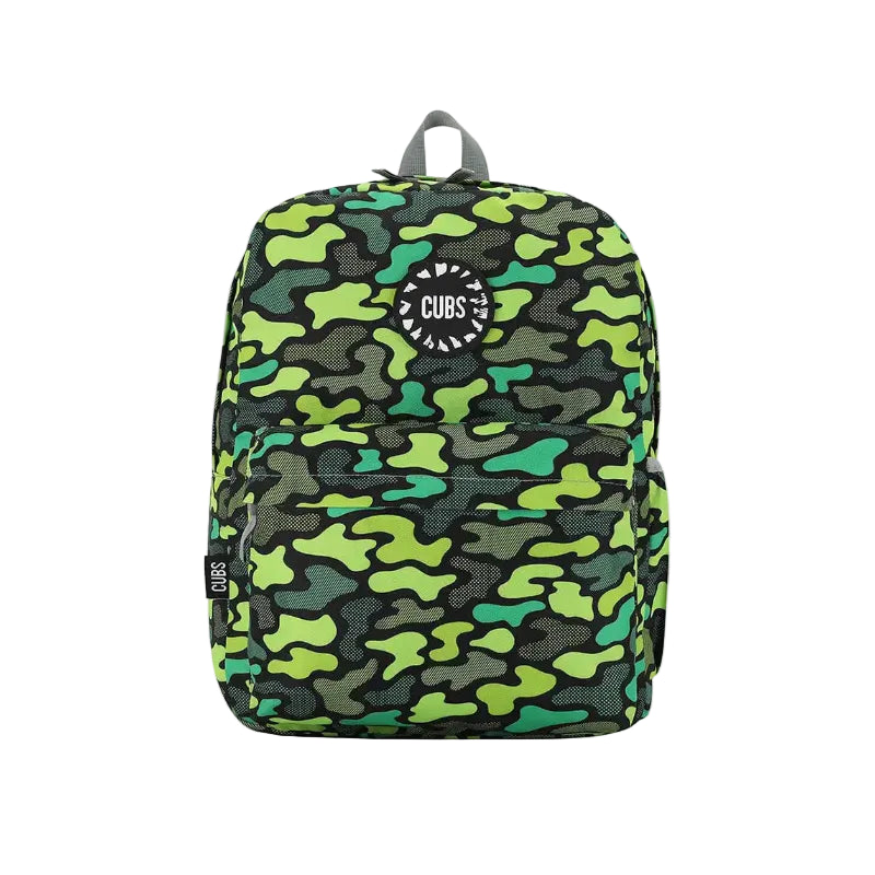 Neon Green Camo Junior Student Backpack