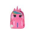 Cute Hot Pink Unicorn junior student sequin backpack with Letter I