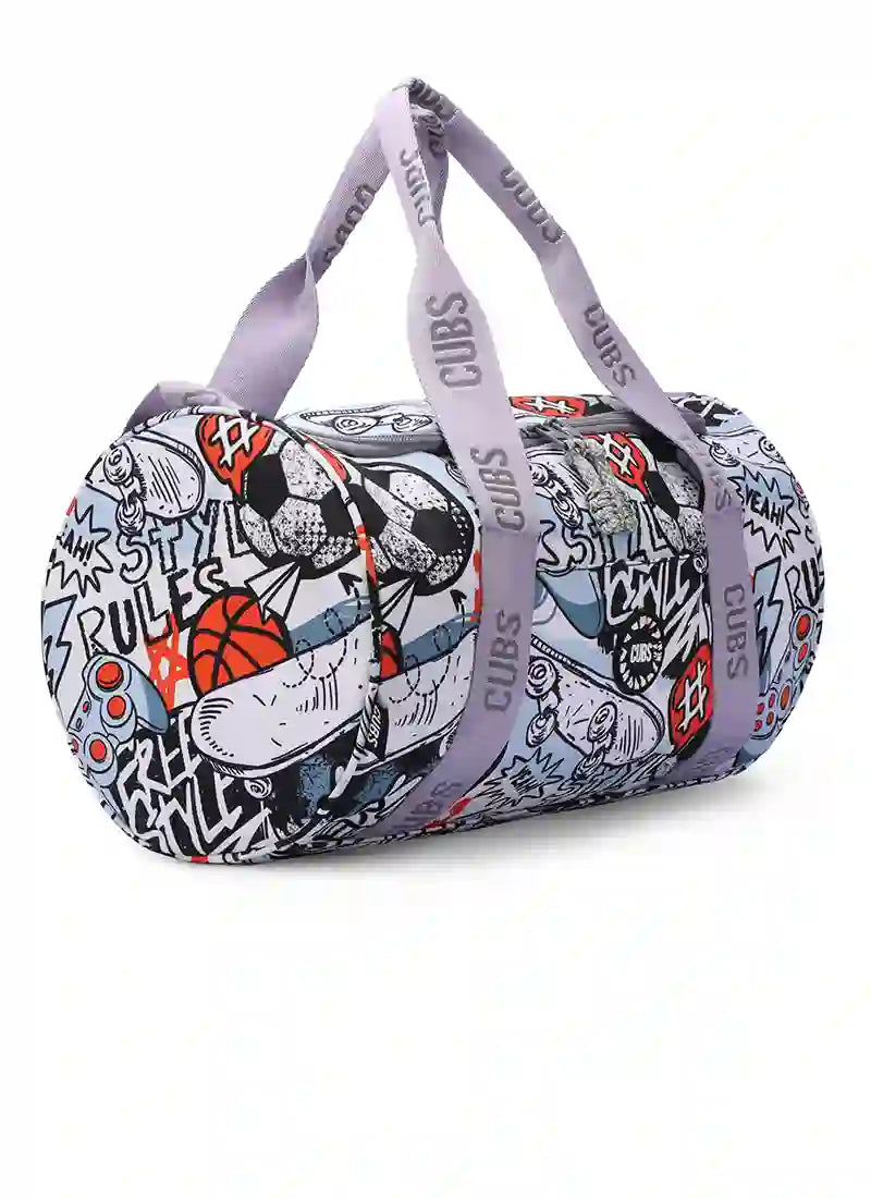 Grey Sports Medium Duffel Bag