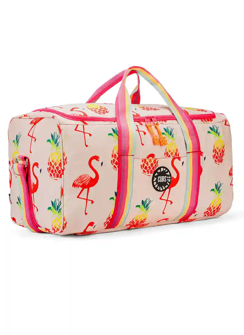 Peachy Flamingos  Weekender Duffel Bag