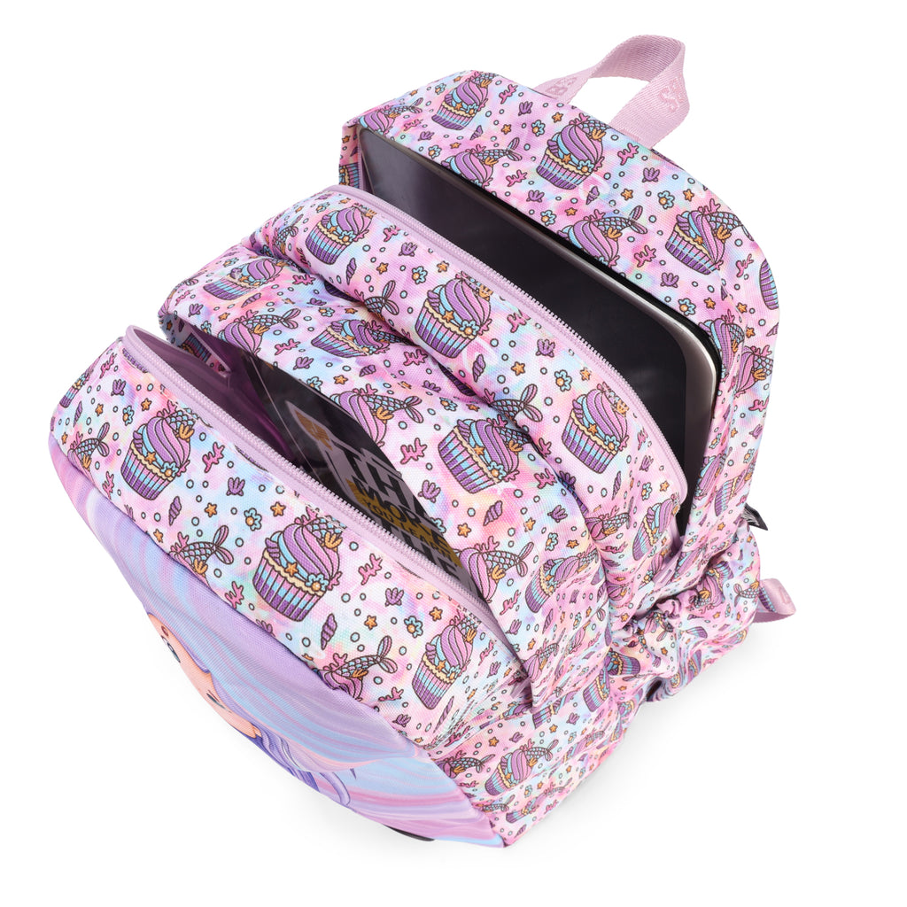 Lilac Cute Mermaid Big&Basic Backpack