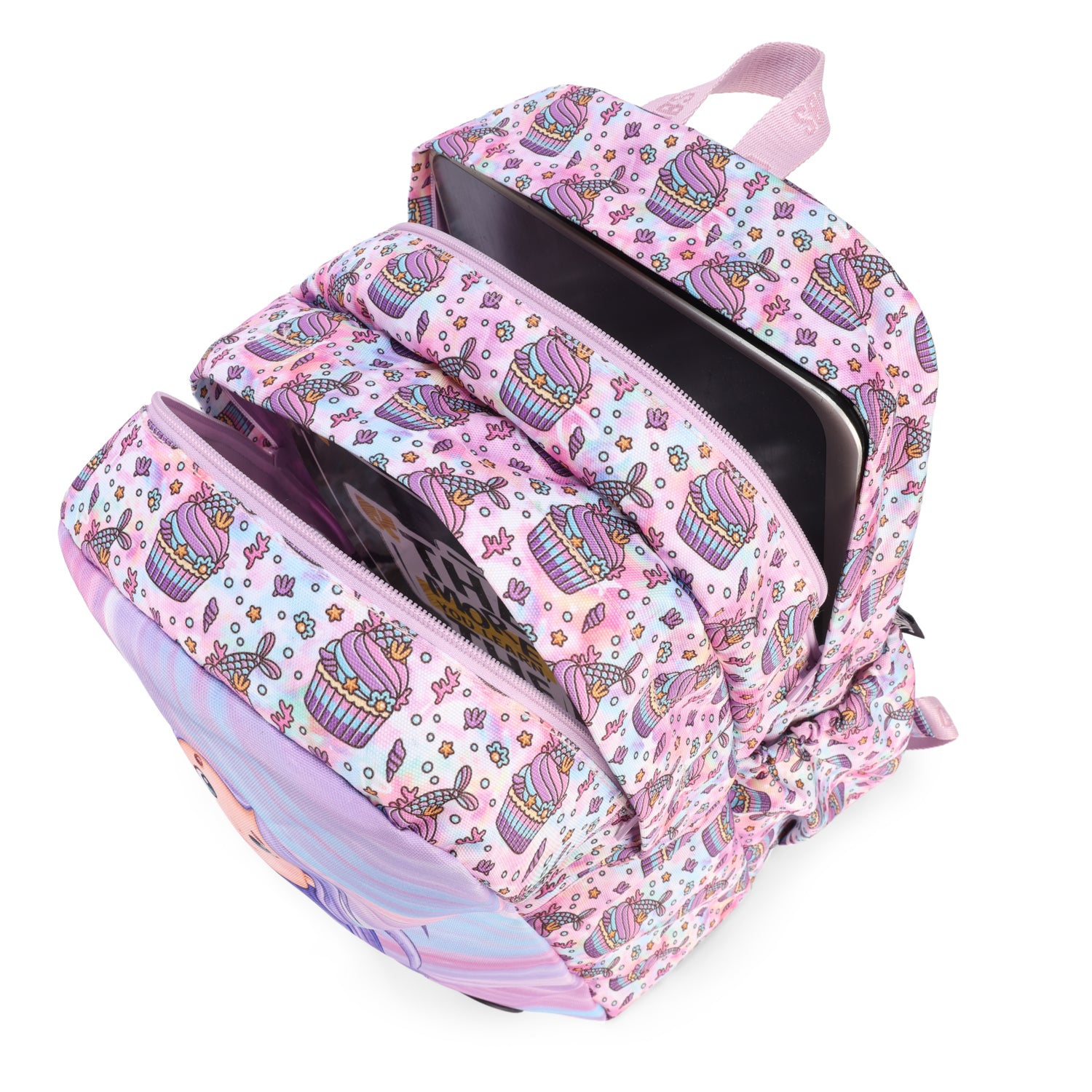 Lilac Cute Mermaid Big&Basic Backpack