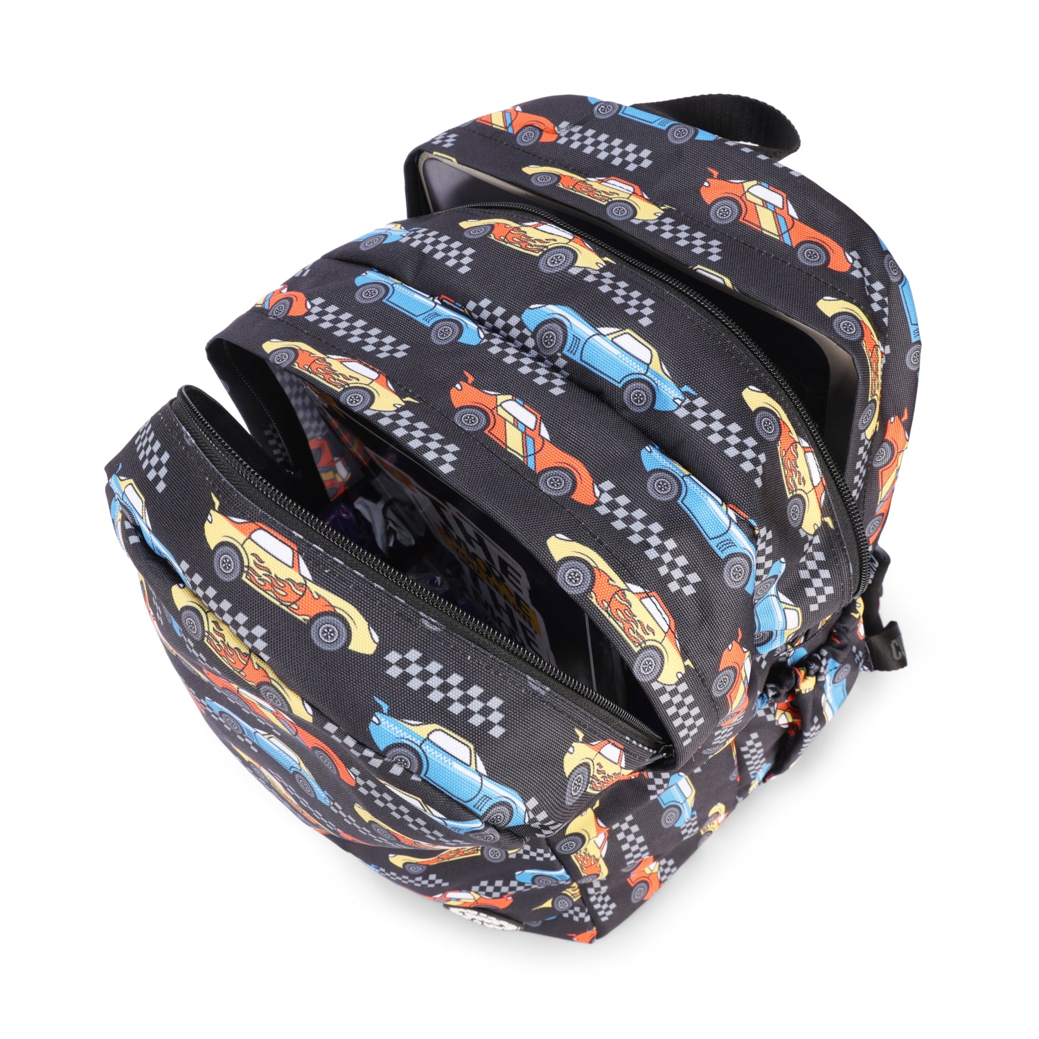 Black Racing Cars Big & Basic BackPack
