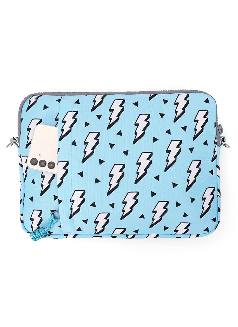 Electric Shock Baby Blue Laptop Bag with strap 15 Inch