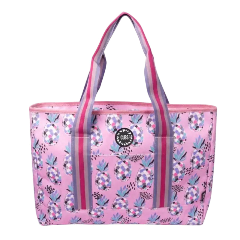 Lilac Pineapples women Single Face tote bag