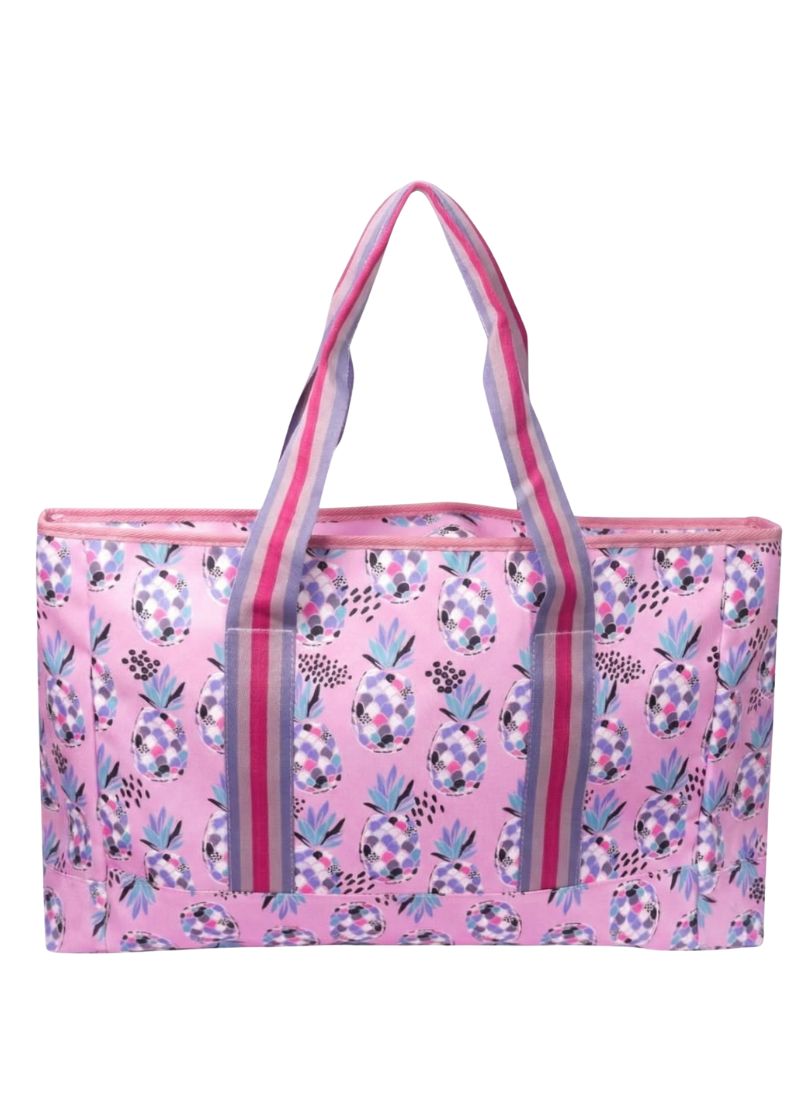 Lilac Pineapples women Single Face tote bag