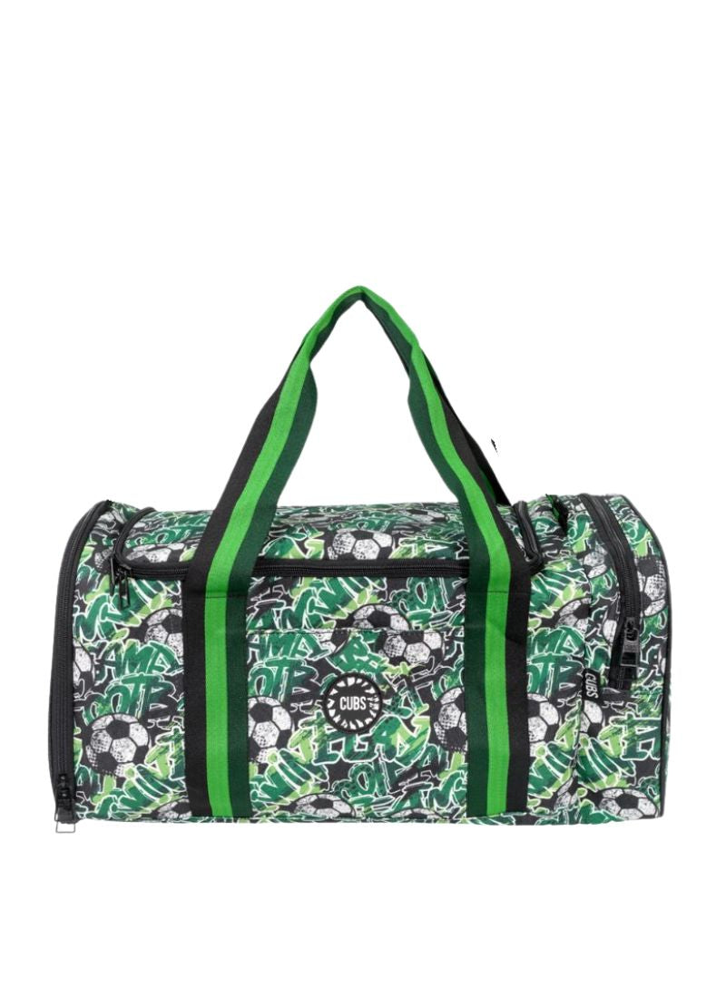 Football Green Duffle two side Pocket