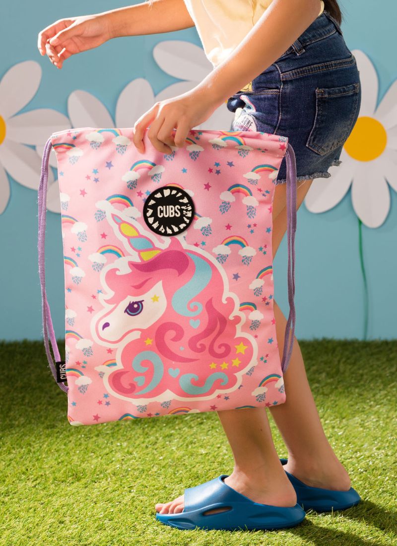 Lilac Baby Unicorn String Bag