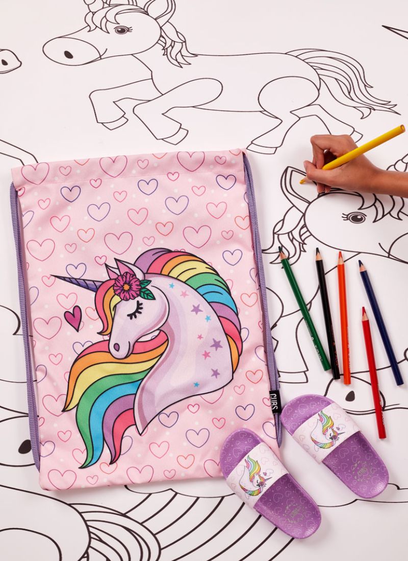 Unicorn Hearts String Bag