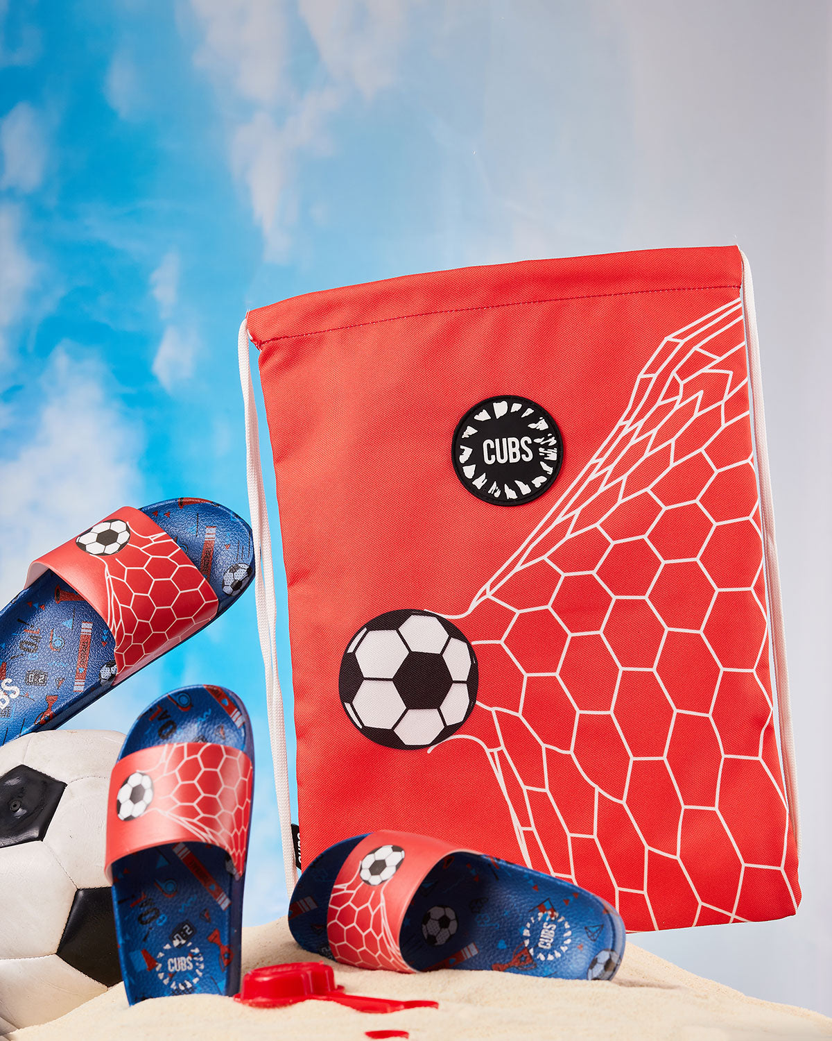 Red Football Goal String Bag