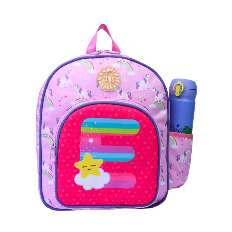 Pink Unicorn Letter E Nursery Backpack