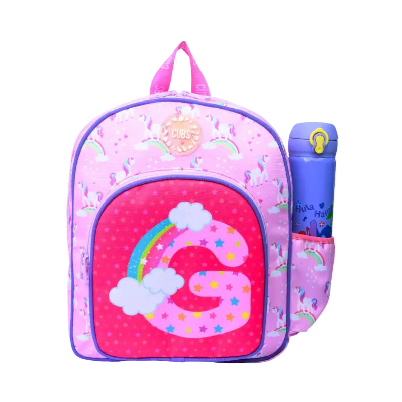 Pink Unicorn Letter G Nursery Backpack
