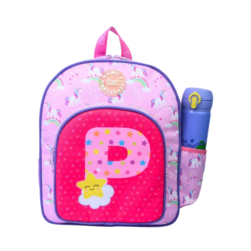 Pink Unicorn Letter P Nursery Backpack