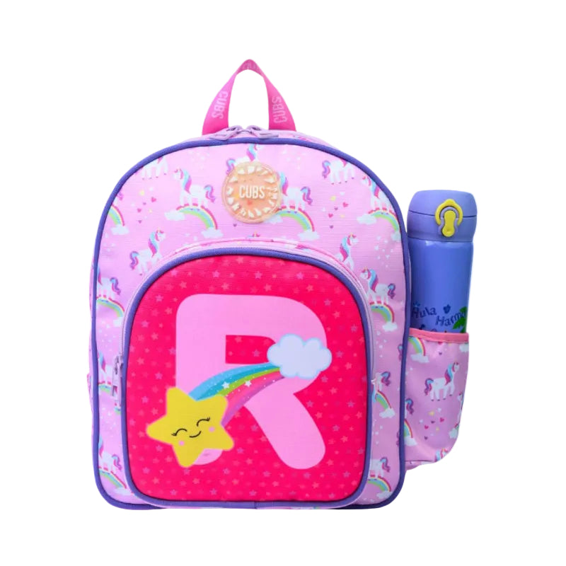 Pink Unicorn Letter R Nursery Backpack