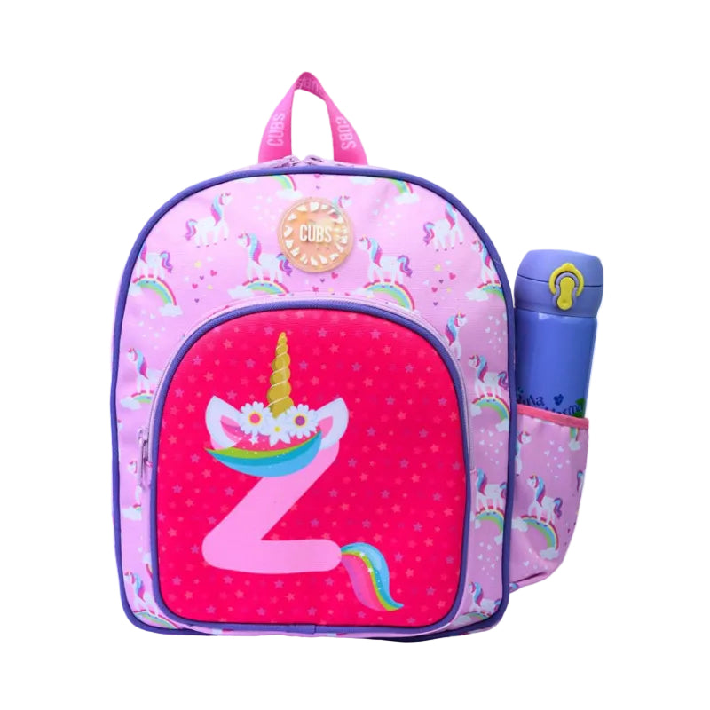 Pink Unicorn Letter Z Nursery Backpack