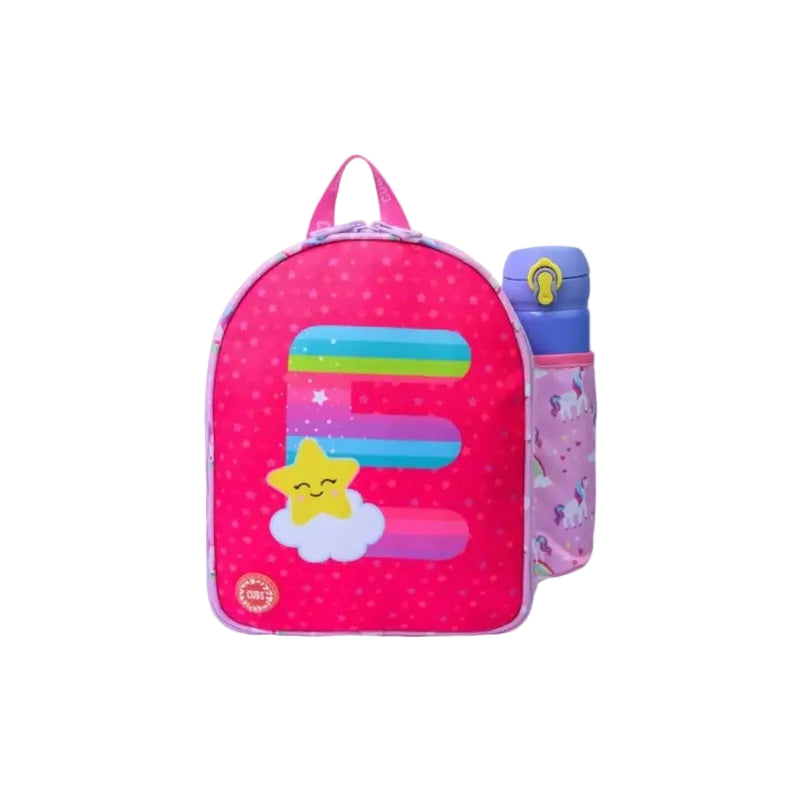 Pink Unicorn Letter E Nursery Lunch Backpack