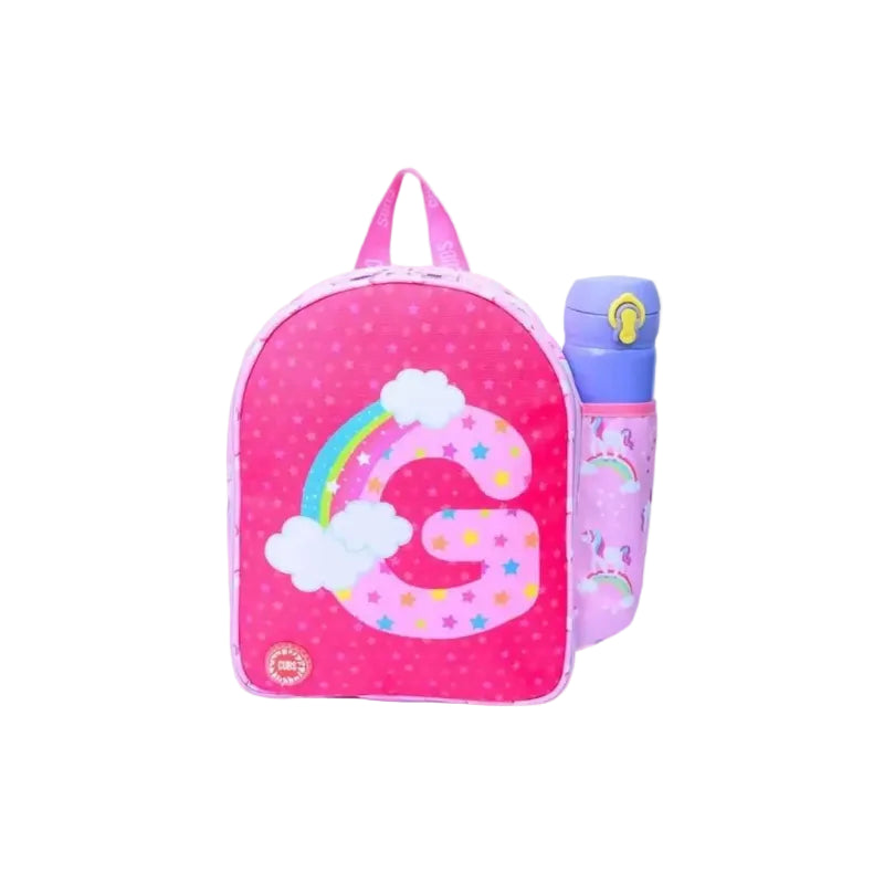 Pink Unicorn Letter G Nursery Lunch Backpack