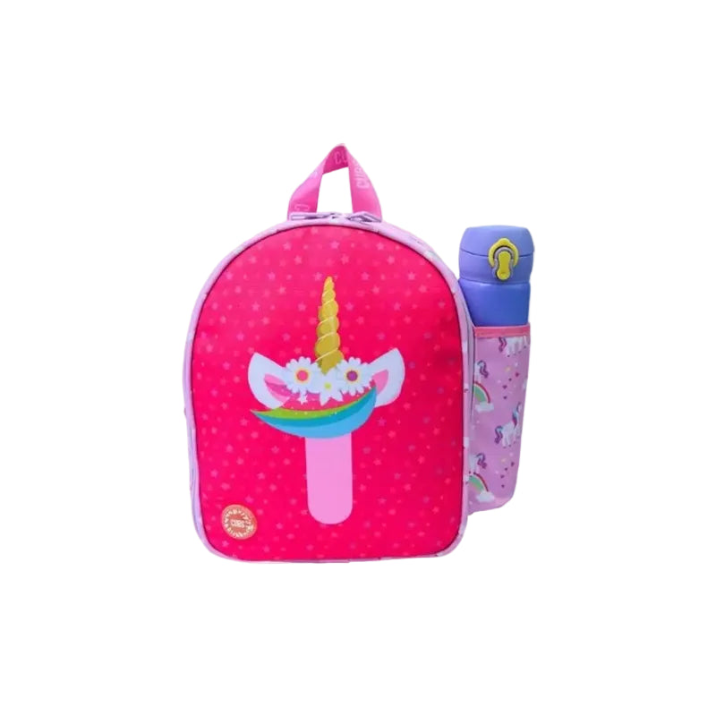 Pink Unicorn Letter T Nursery Lunch Backpack